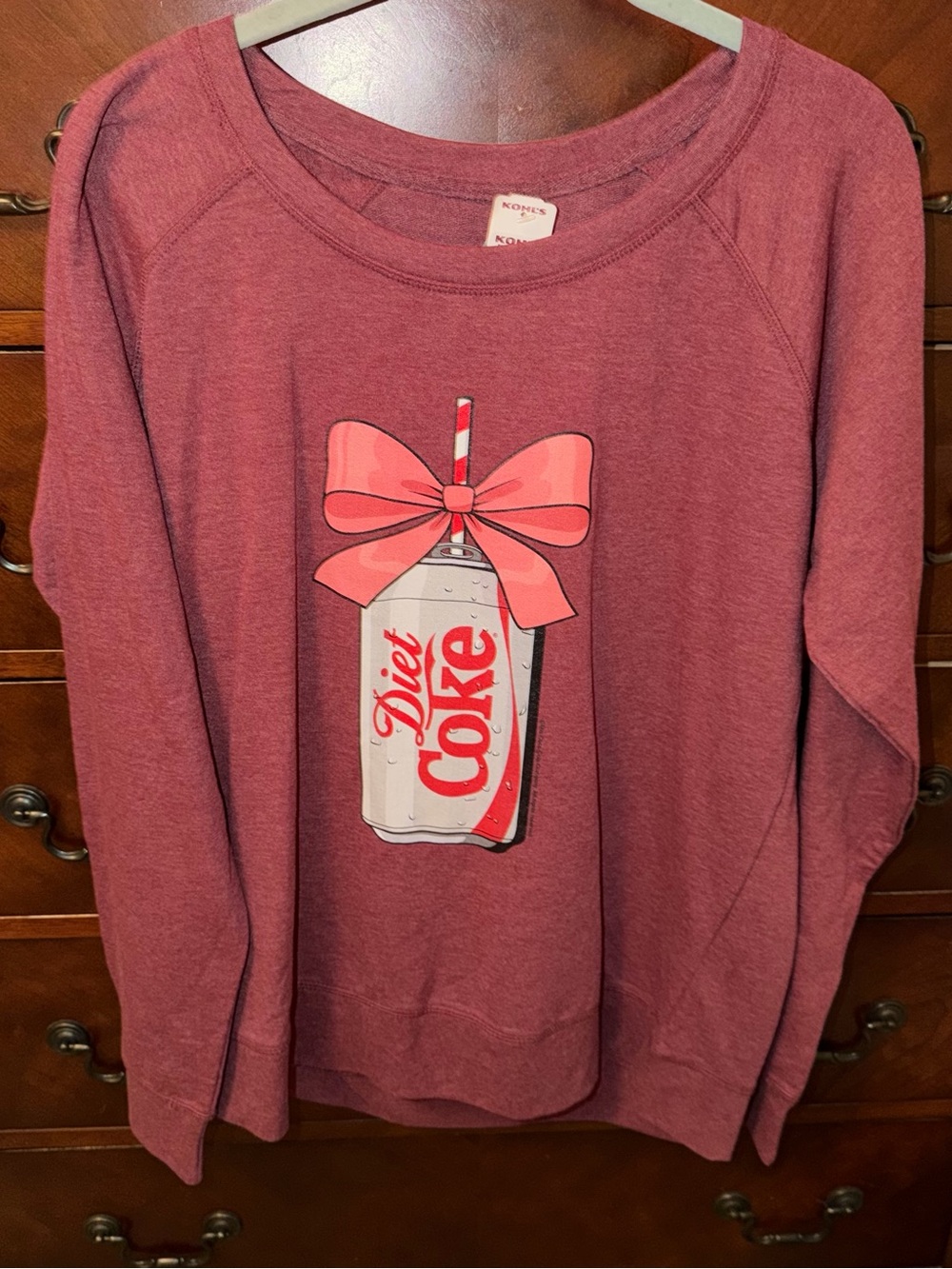 Kohl's Rose-Red Graphic Crewneck Sweater